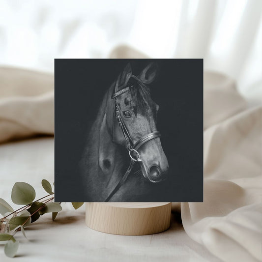A beautifully hand-illustrated greeting card featuring Narla the Horse, perfect for horse enthusiasts and art lovers. Printed on high-quality, eco-friendly cardstock, it includes a matching envelope and is left blank inside for your personal message. Designed and printed in the UK. Available at Libra Fine Arts.​

