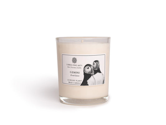 Puffins Fresh Linen Candle From Libra Fine Arts 