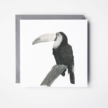 Hand-drawn Sal the Toucan greeting card, featuring vibrant tropical bird artwork.