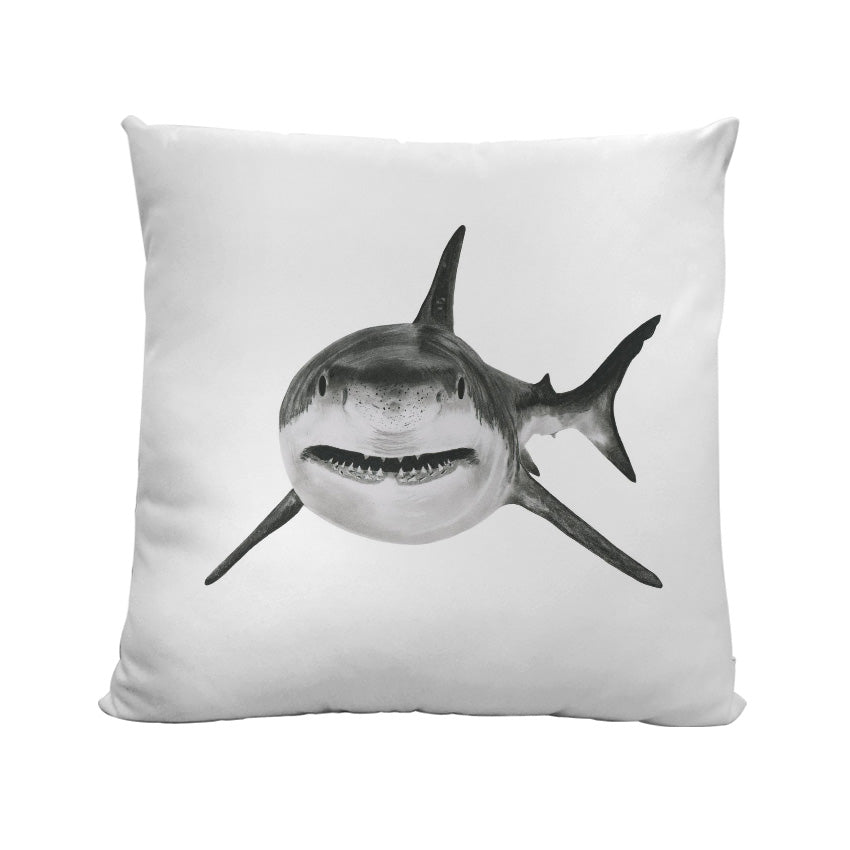 A Faux Suede Shark Cushion From Libra Fine Arts 