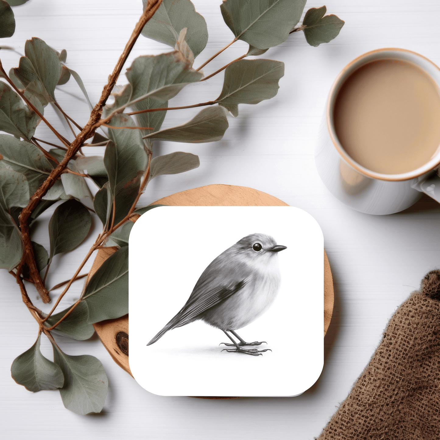 Atlas the Robin hand-drawn greeting card, hand-drawn illustration