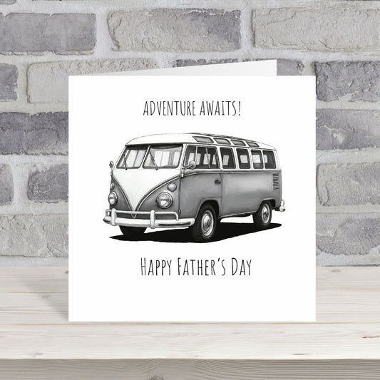 Happy Father’s Day Camping Van Card – Adventure Awaits