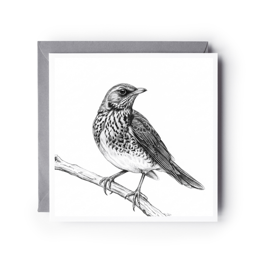 Thrush Hand-Drawn Greeting Card