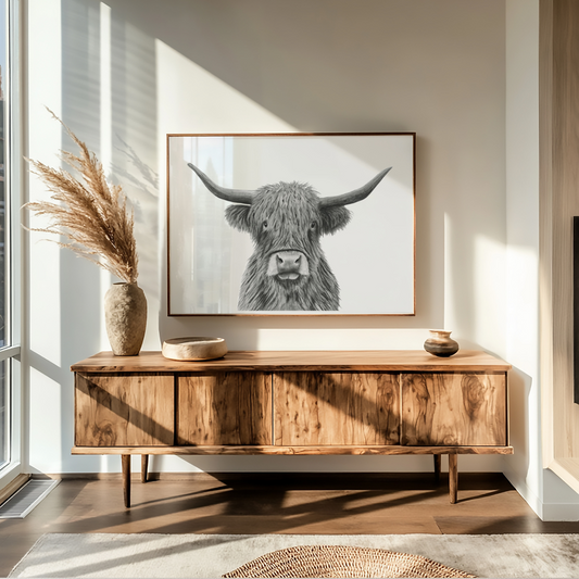 Highland Cow Print | Hand-Drawn Scottish Wildlife Art