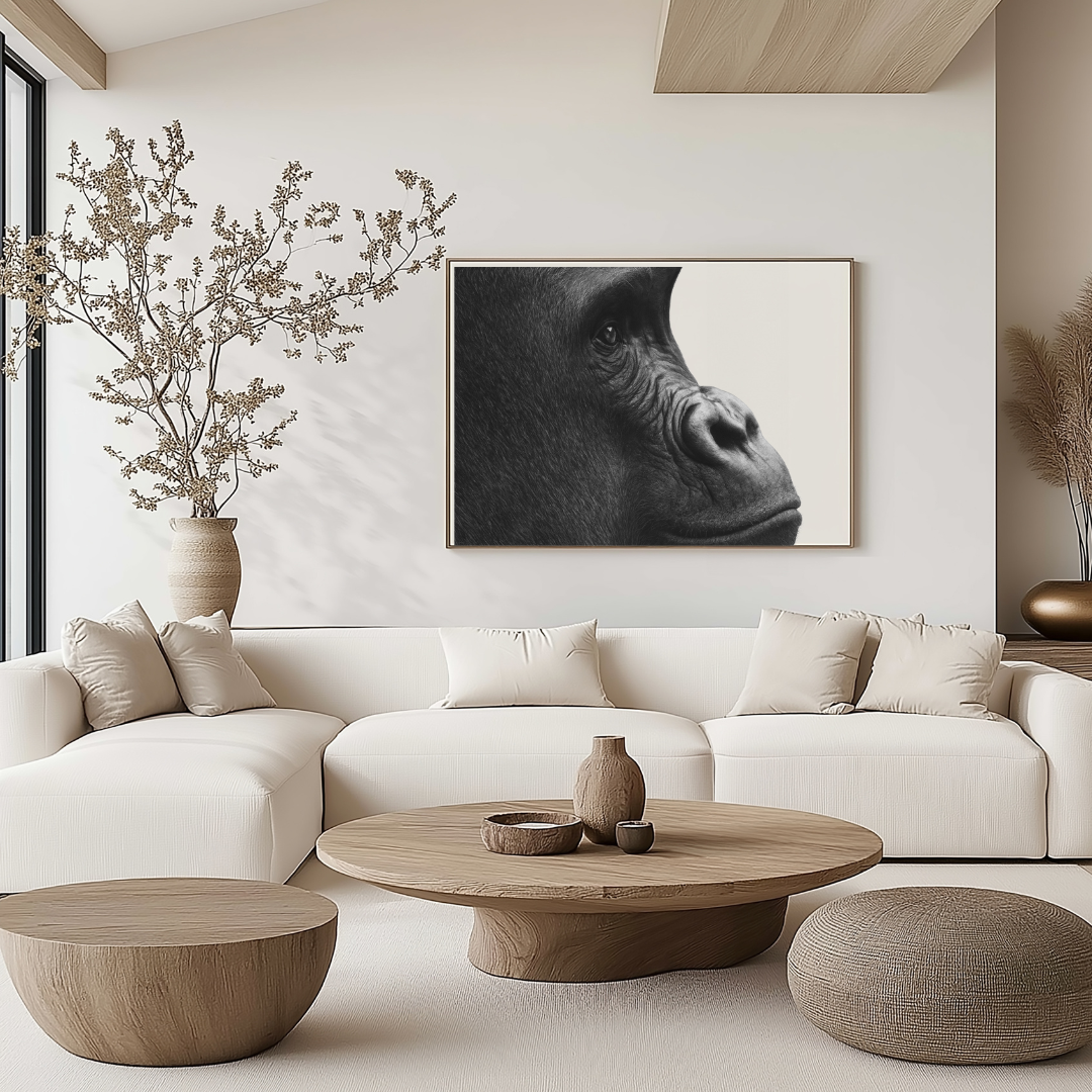 Gorilla Fine Art Print – Hand-Drawn Wildlife Drawing