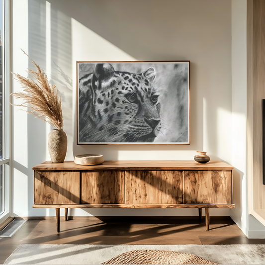 Leopard Fine Art Print – Hand-Drawn Wildlife Illustration