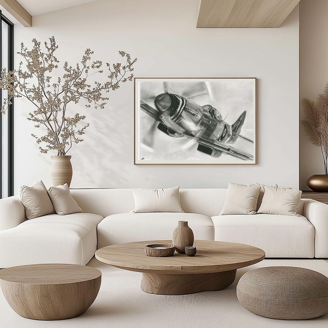 Flying Spitfire Fine Art Print – Iconic Aviation Artwork