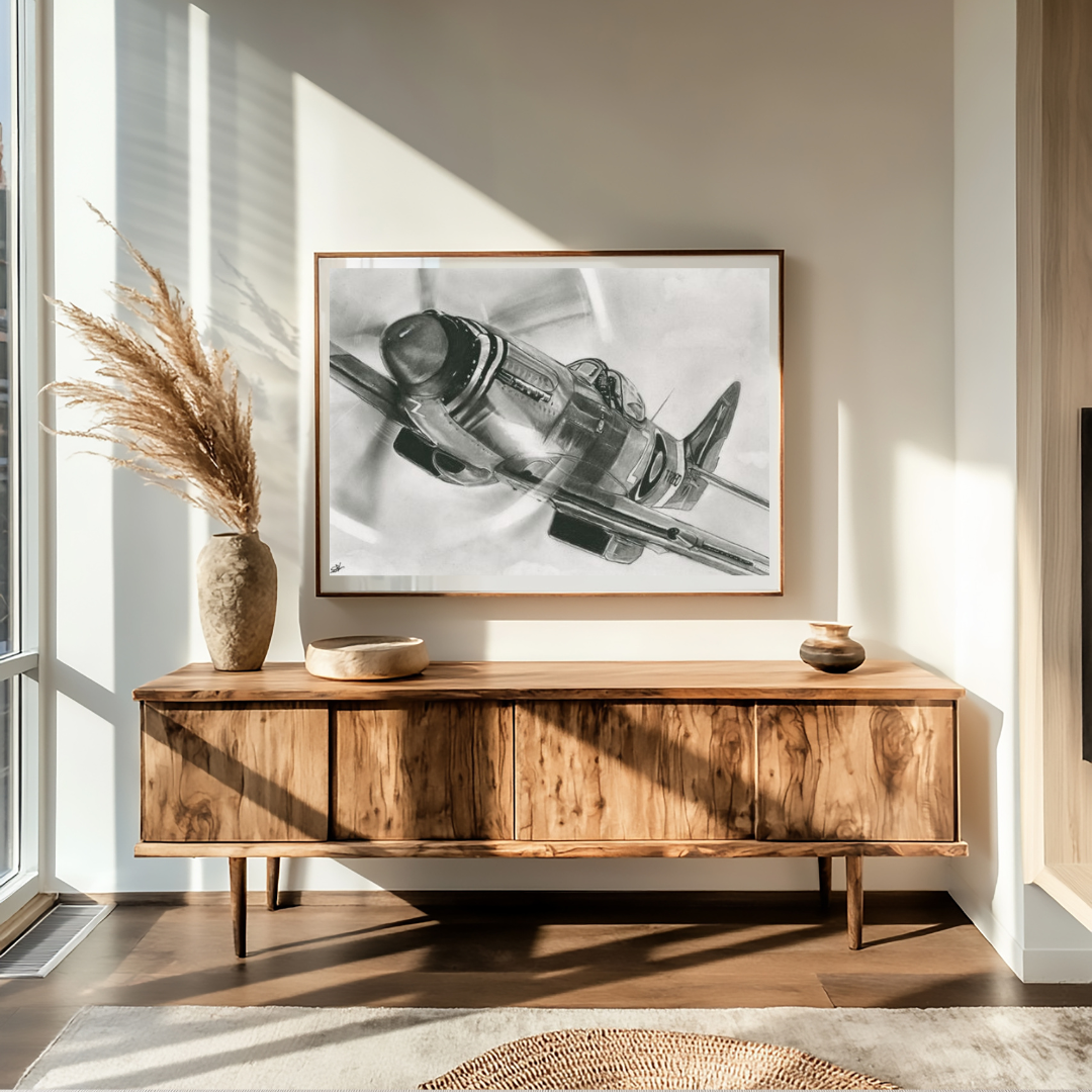 Flying Spitfire Fine Art Print – Iconic Aviation Artwork