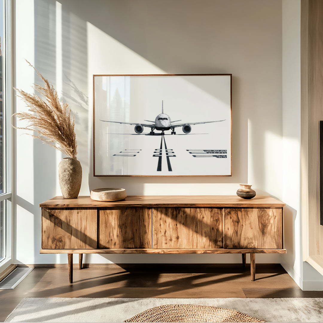 Boeing 787 Dreamliner Aircraft Print | Modern Aviation Art