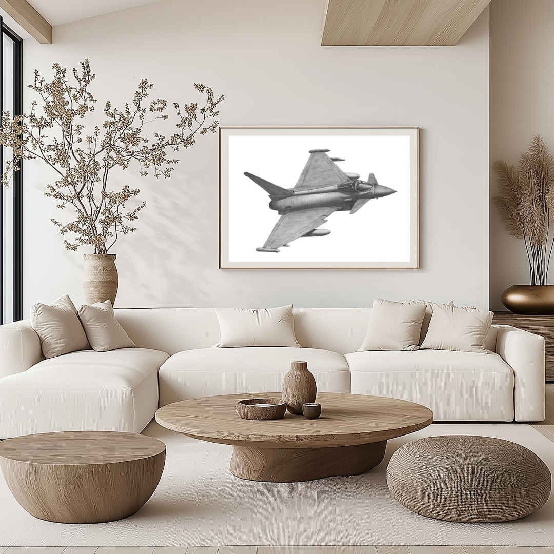 Eurofighter Typhoon Hand-Drawn Print | Modern Military Aviation Art