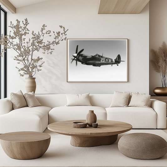 “Off to Battle” Spitfire Drawing | Aviation Art Print