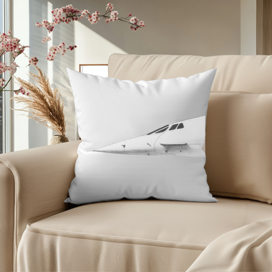 Supersonic Nose Concorde Cushion – Faux Suede Aviation Home Décor Gift