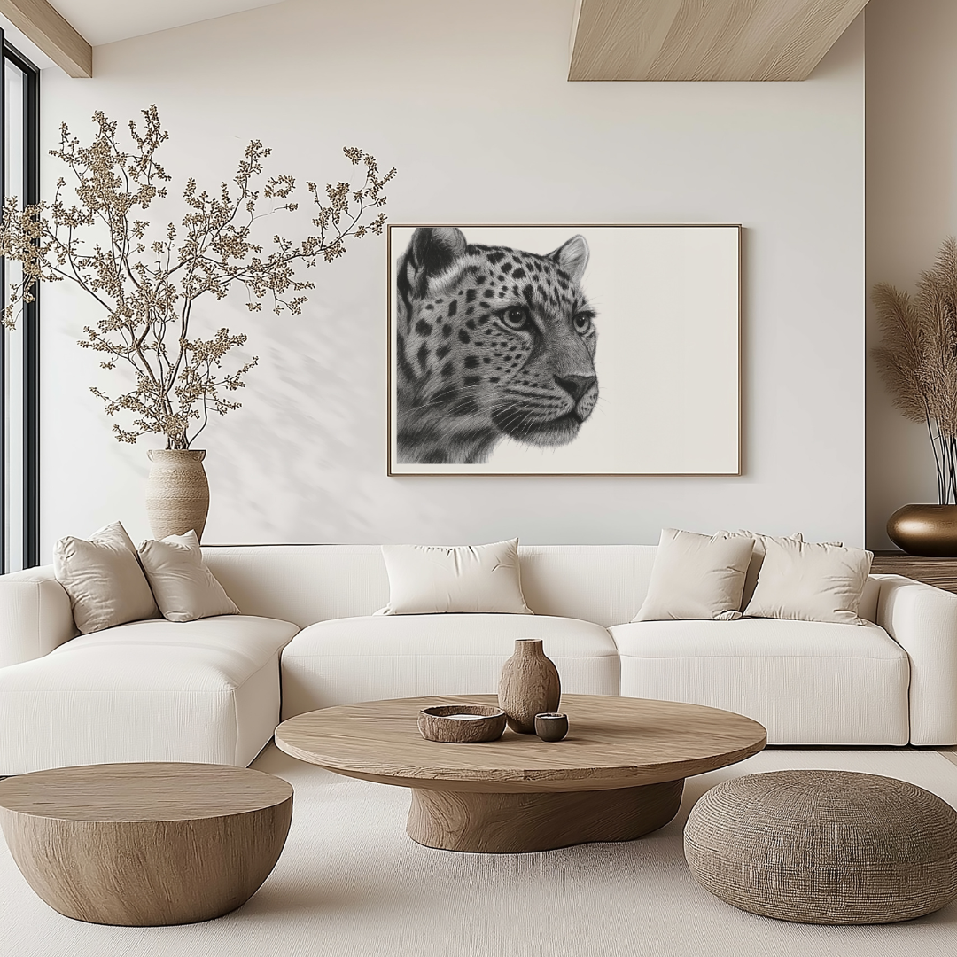 Leopard Fine Art Print – Hand-Drawn Wildlife Illustration