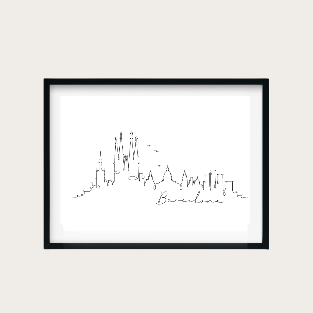 Barcelona Skyline Print