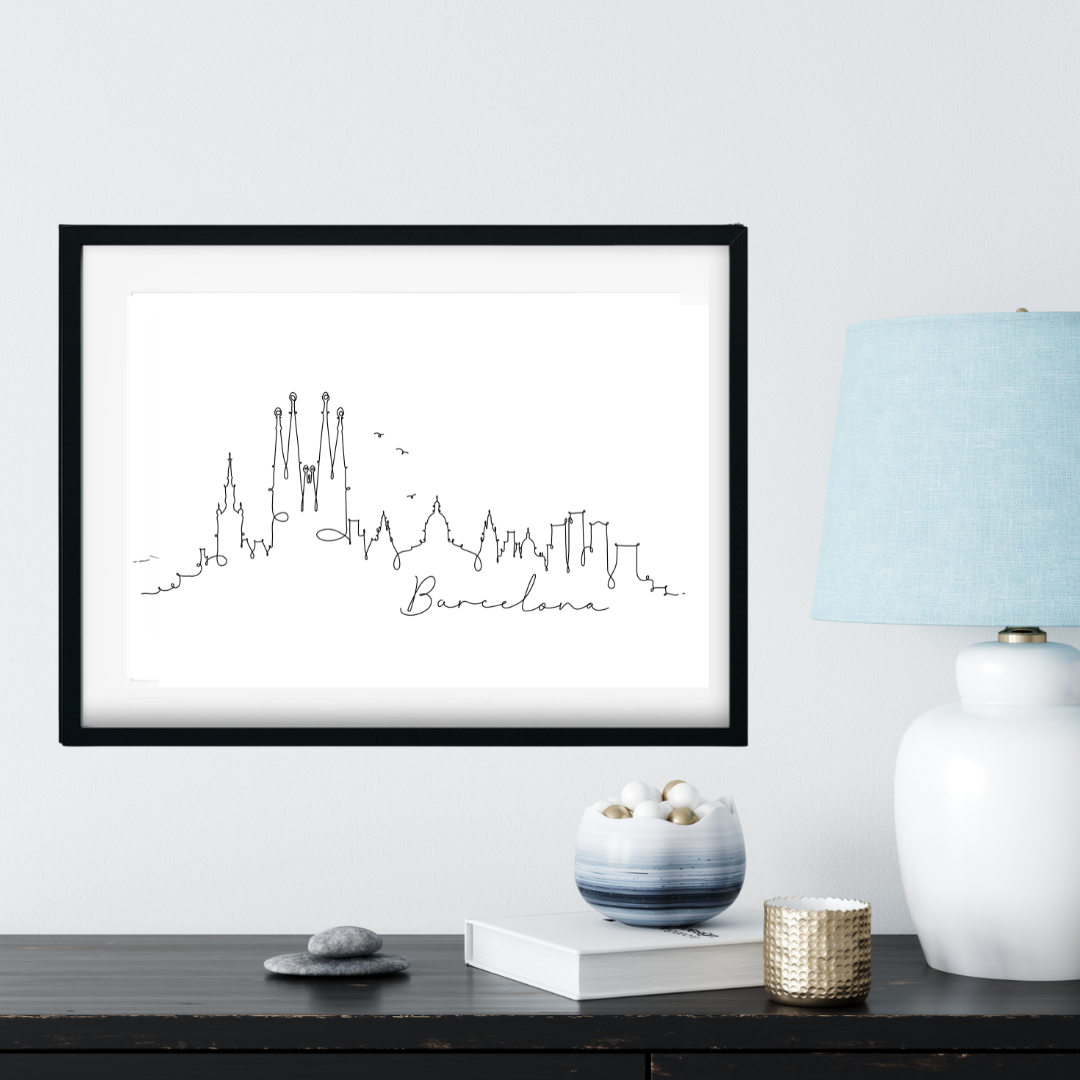 Barcelona Skyline Print