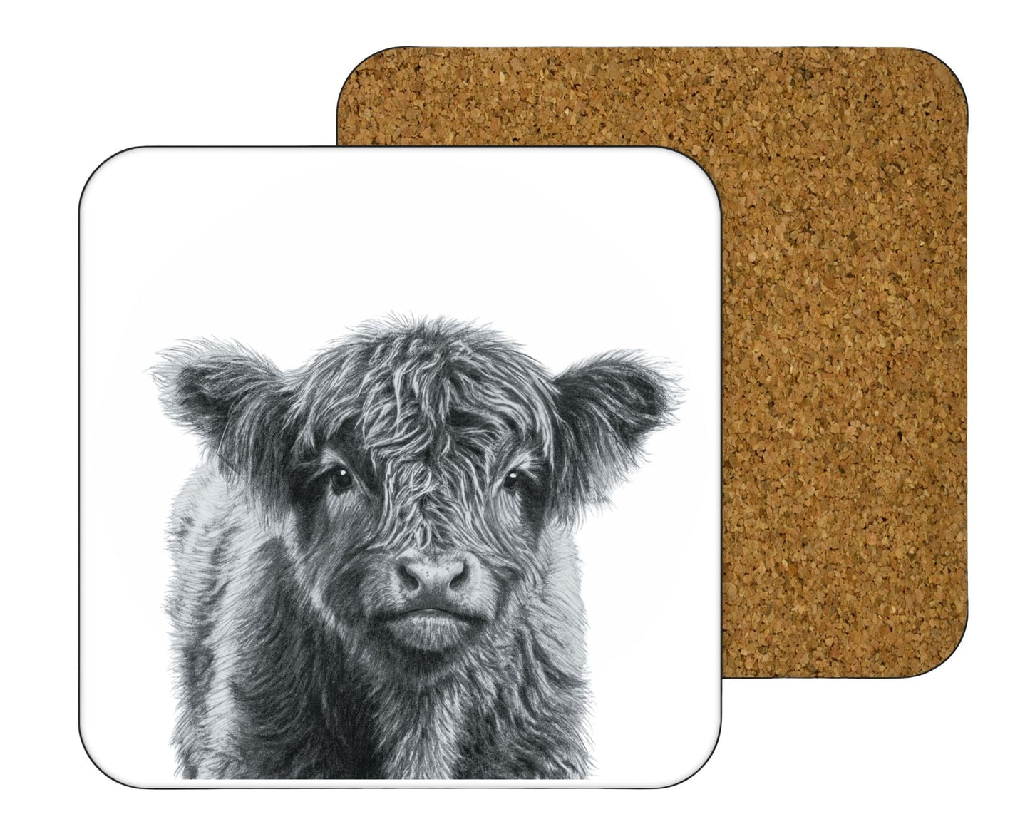 Highland Coo Calf Drinks Coaster