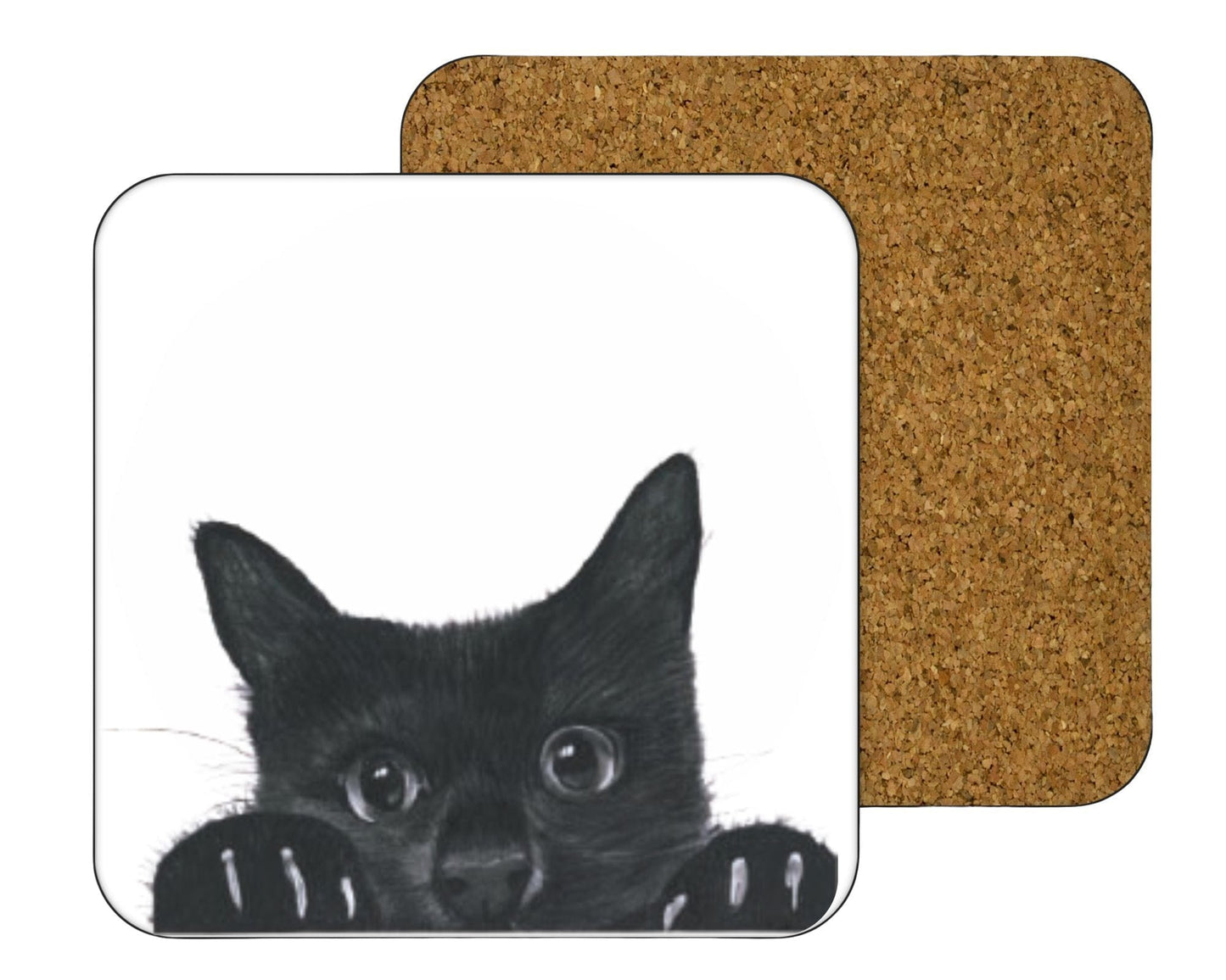 Peeking Cat Drinks Coaster