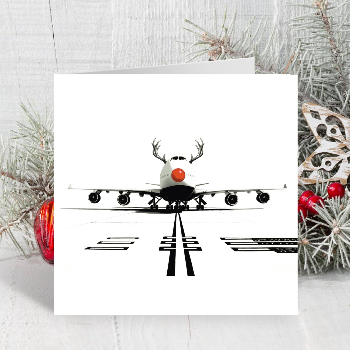Boeing 747 Red Noses Christmas Card