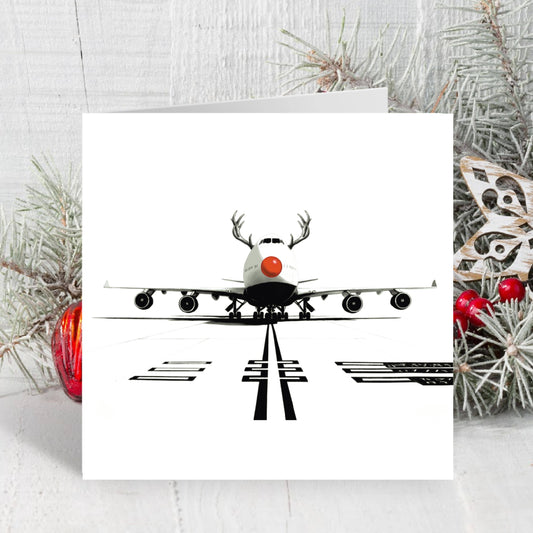 Boeing 747 Red Noses Christmas Card