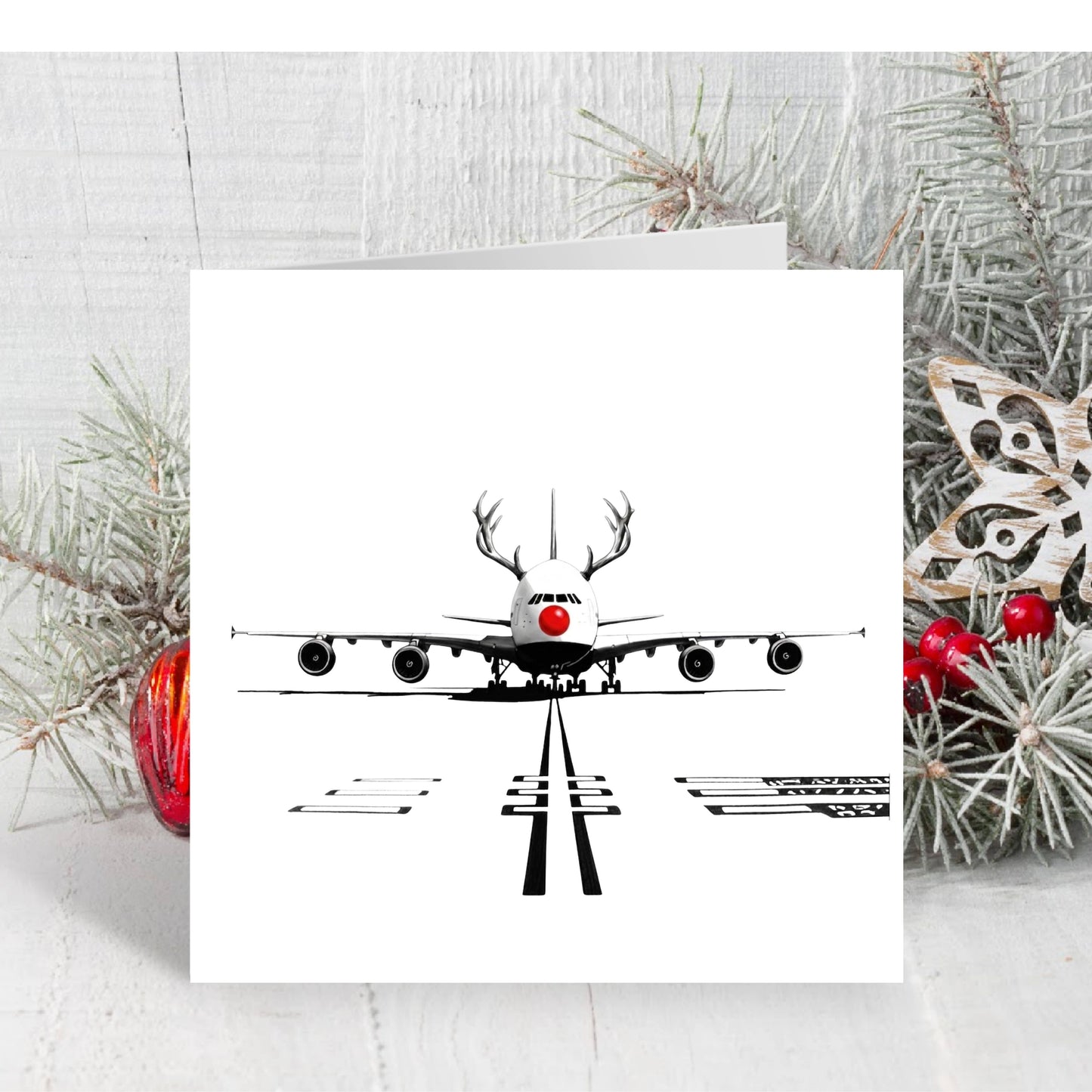 Airbus A380 Red Noses Christmas Card