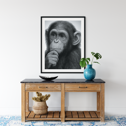 Chimp Hand Drawn Print