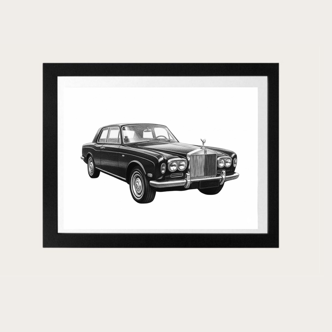 Rolls-Royce Car Drawing | Luxury Automotive Art