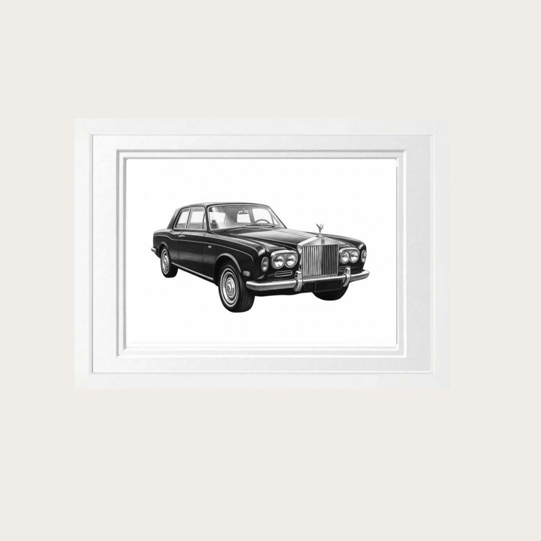 Rolls-Royce Car Drawing | Luxury Automotive Art