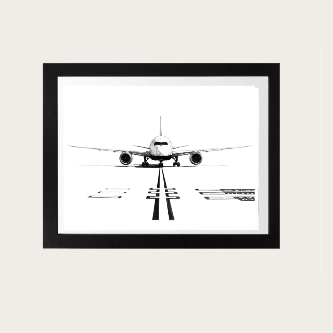 Boeing 787 Dreamliner Aircraft Print | Modern Aviation Art
