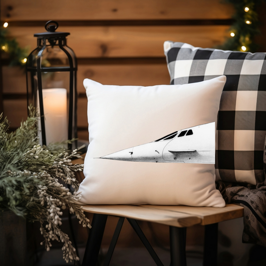 Supersonic Nose Concorde Cushion – Faux Suede Aviation Home Décor Gift