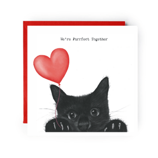 We’re Purrfect Together – Cat Love Card