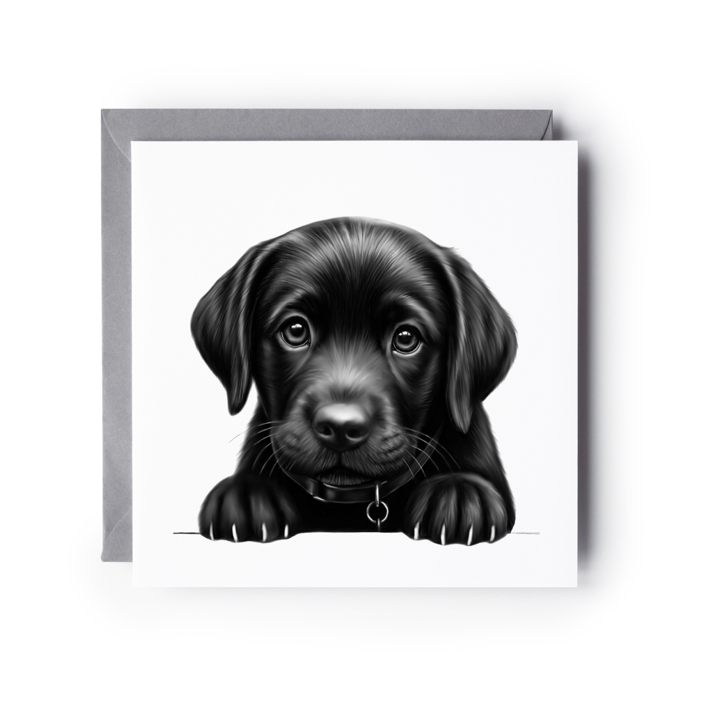 Peeking Labrador Puppy Greeting Card