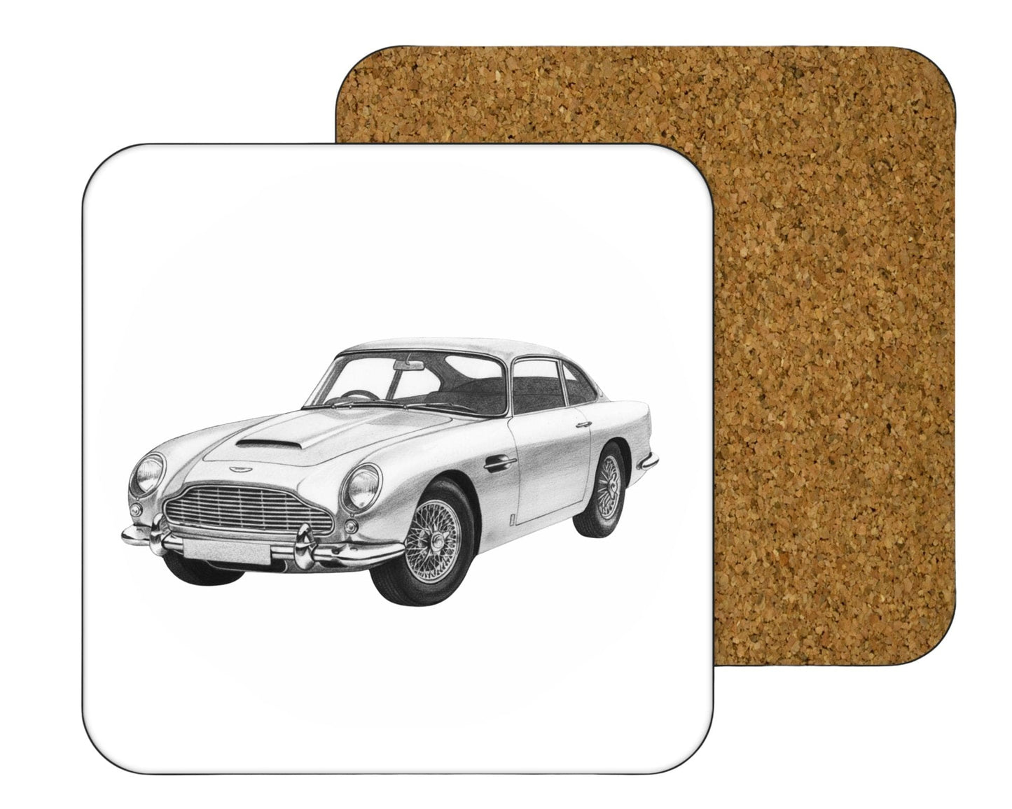 Aston Martin Car Inspired Drinks Coaster – Sleek Hand Drawn Automotive Art