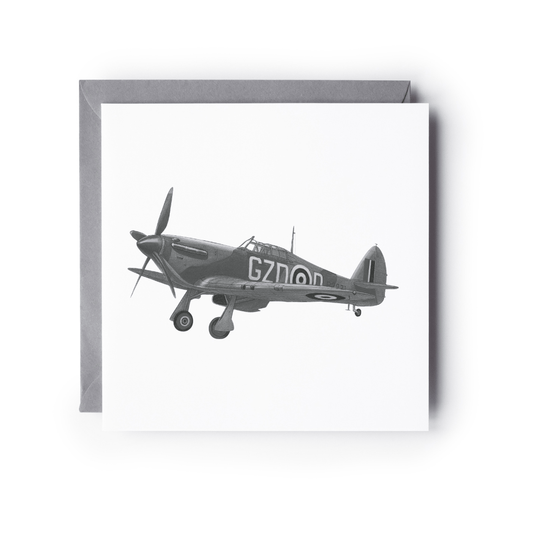 Gray vintage airplane illustration on a white background