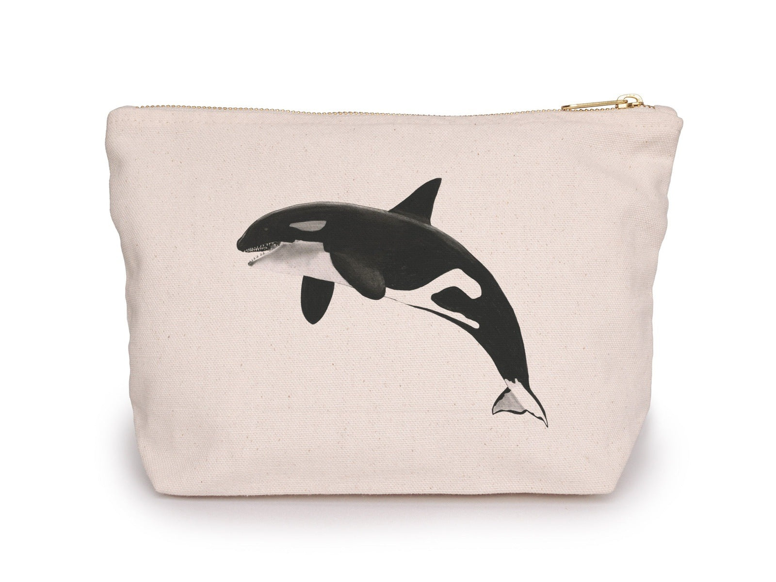 Lynx the Killer Whale Cotton Lined Mini Pouch Zip Bag From Libra Fine Arts