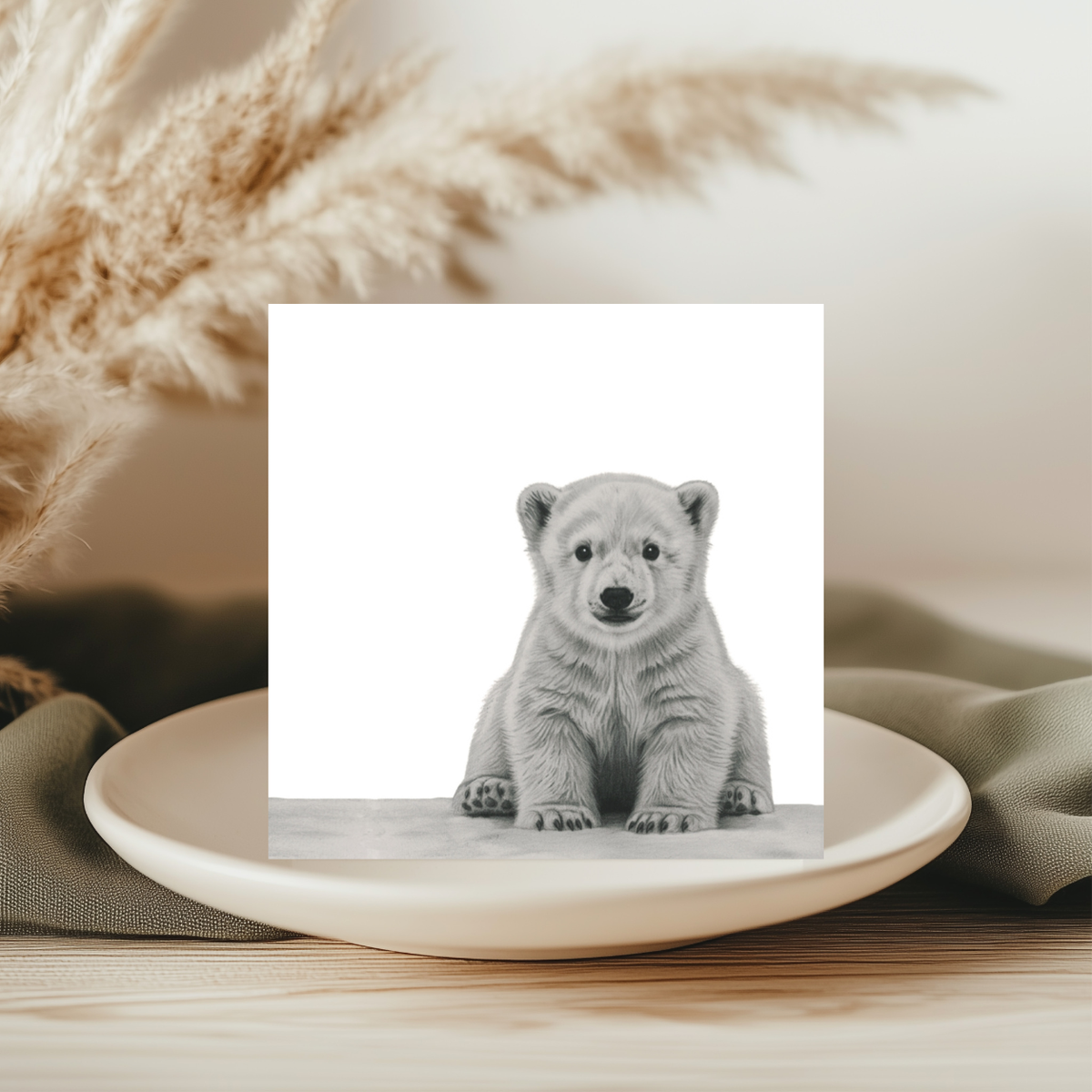 Polar Bear Hand Drawn Greeting Card