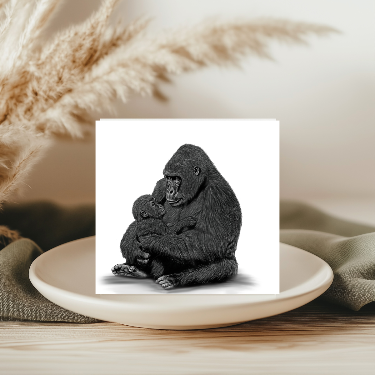 Gorilla Love Hand Drawn Greeting Card