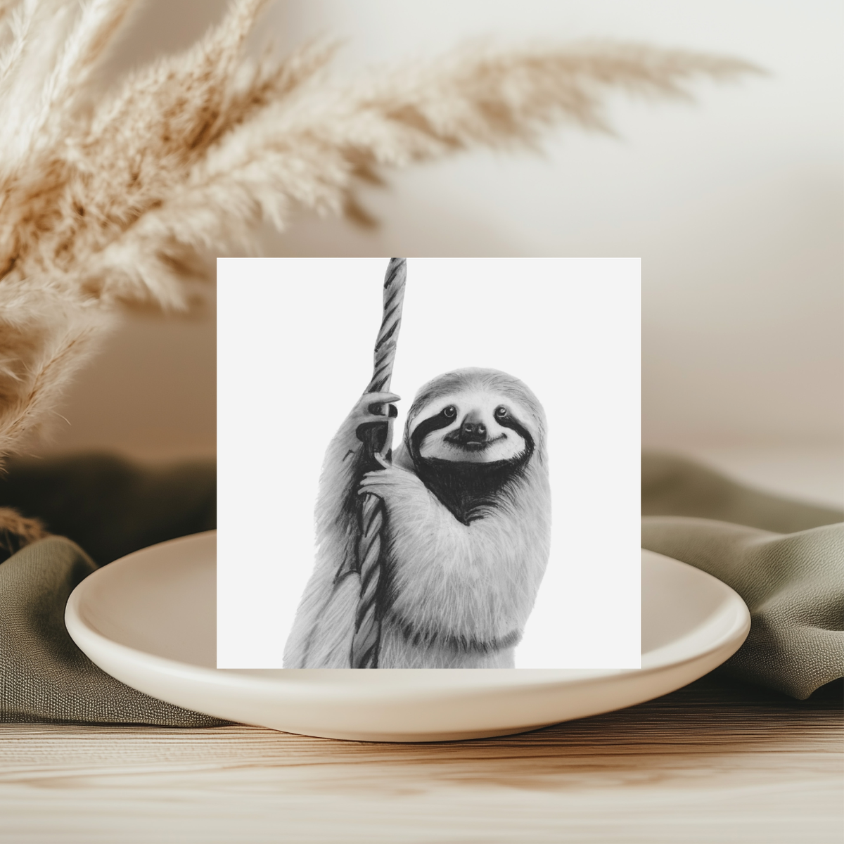 Sloth Hand Drawn Greeting Card