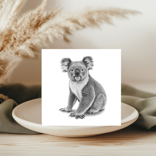 Pavo the Koala Hand Drawn Greeting Card
