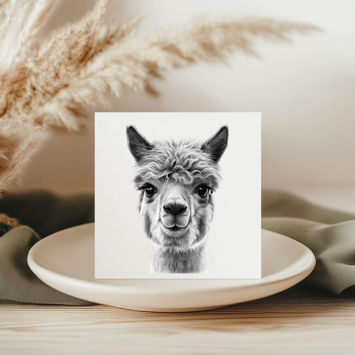 Llama Hand Drawn Greeting Card