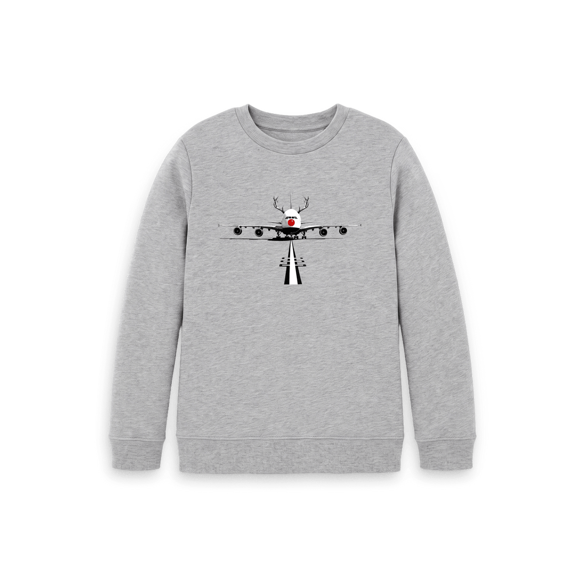 Athletic Grey Printed Kids Jumper Front