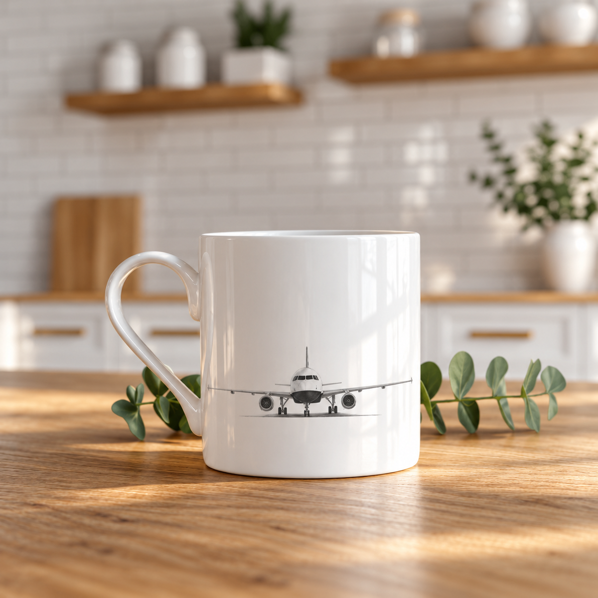 A320 Bone China Mug realistic product mockup
