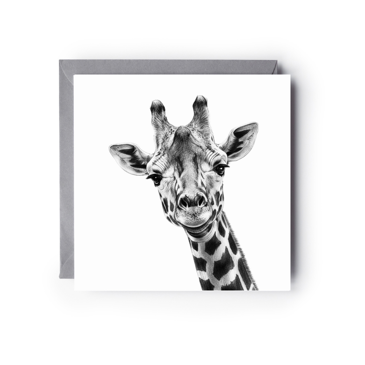 Maya the Giraffe Hand-Drawn Greeting Card – Elegant Wildlife Art