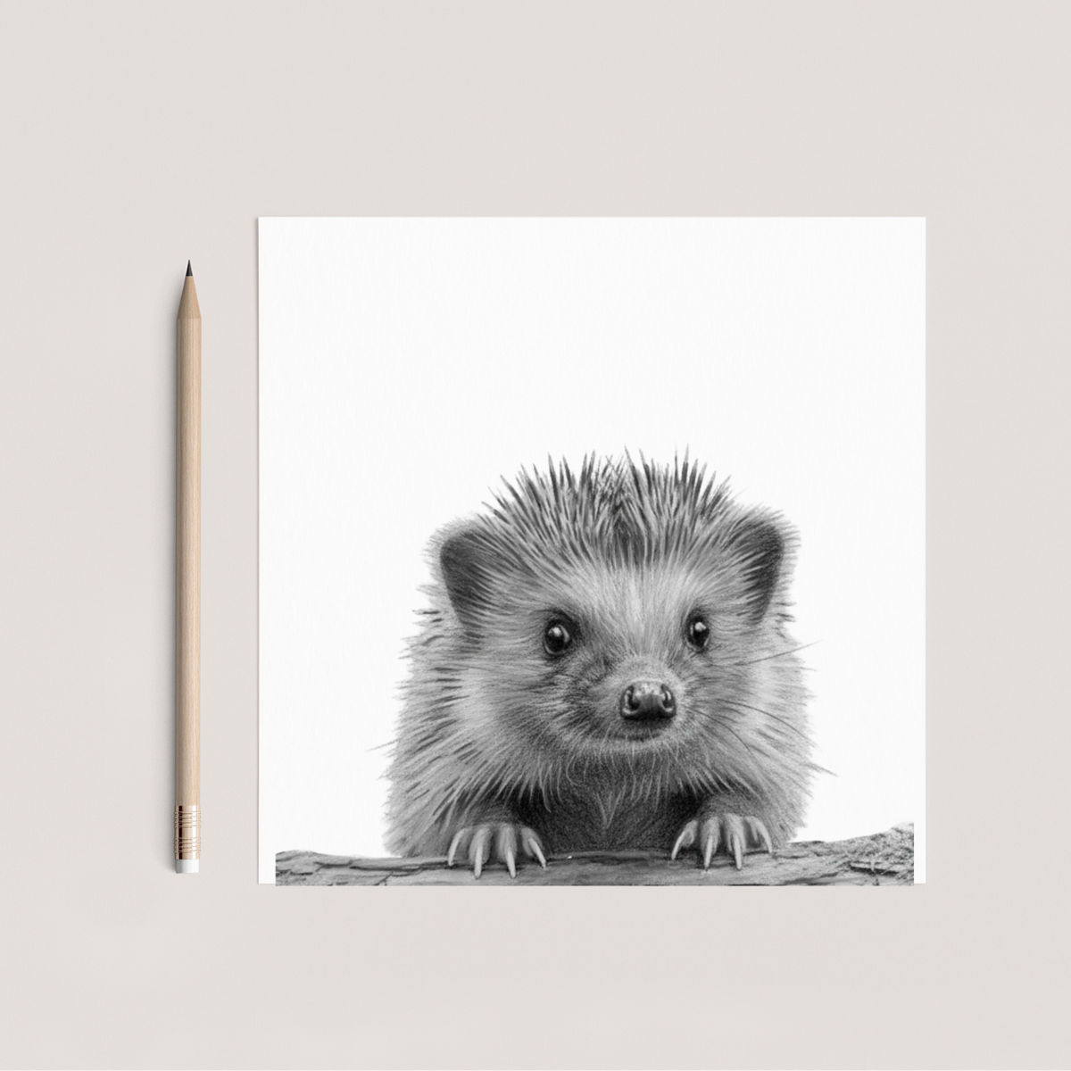 Peeking Hedgehog Countryside Greeting Card