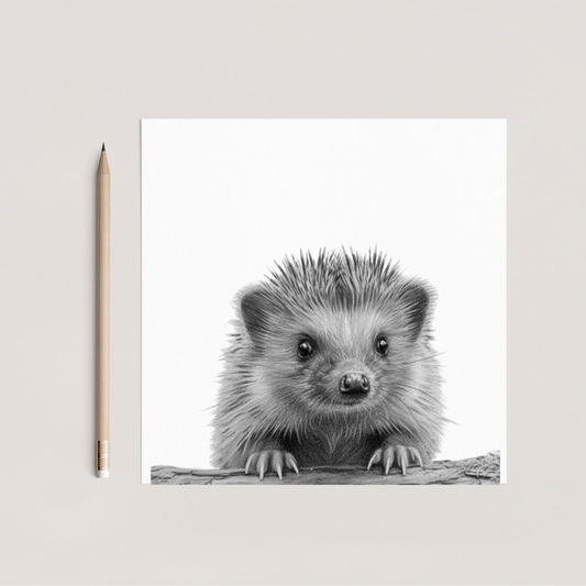 Peeking Hedgehog Countryside Greeting Card