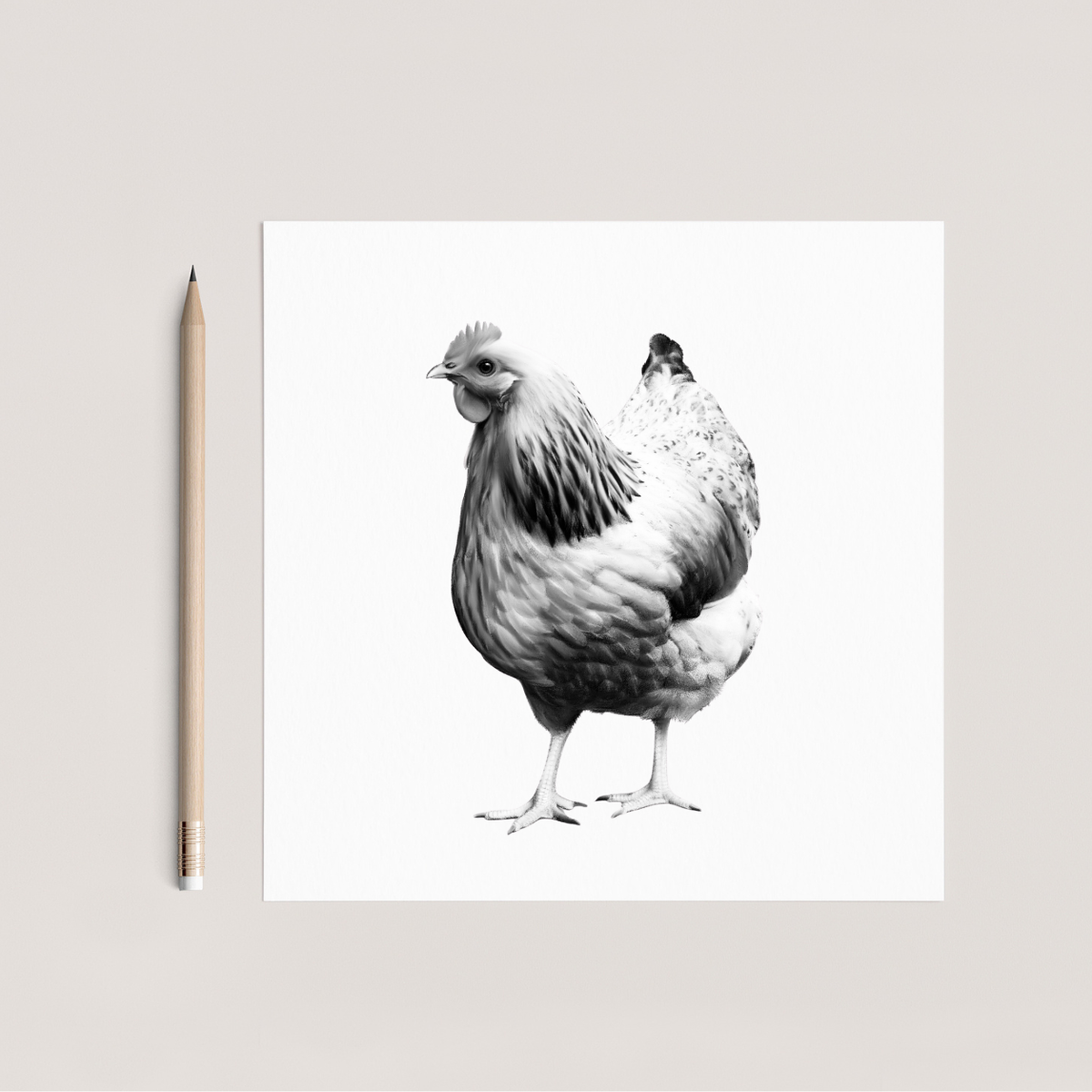 Cockerel Hand Drawn Greeting Card