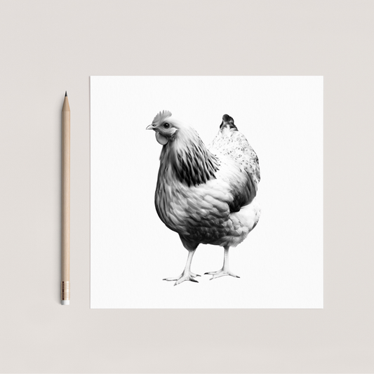 Cockerel Hand Drawn Greeting Card