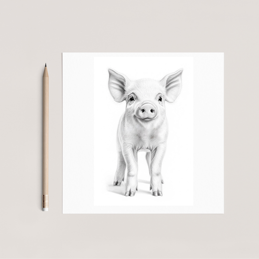 Piglet Hand Drawn Greeting Card