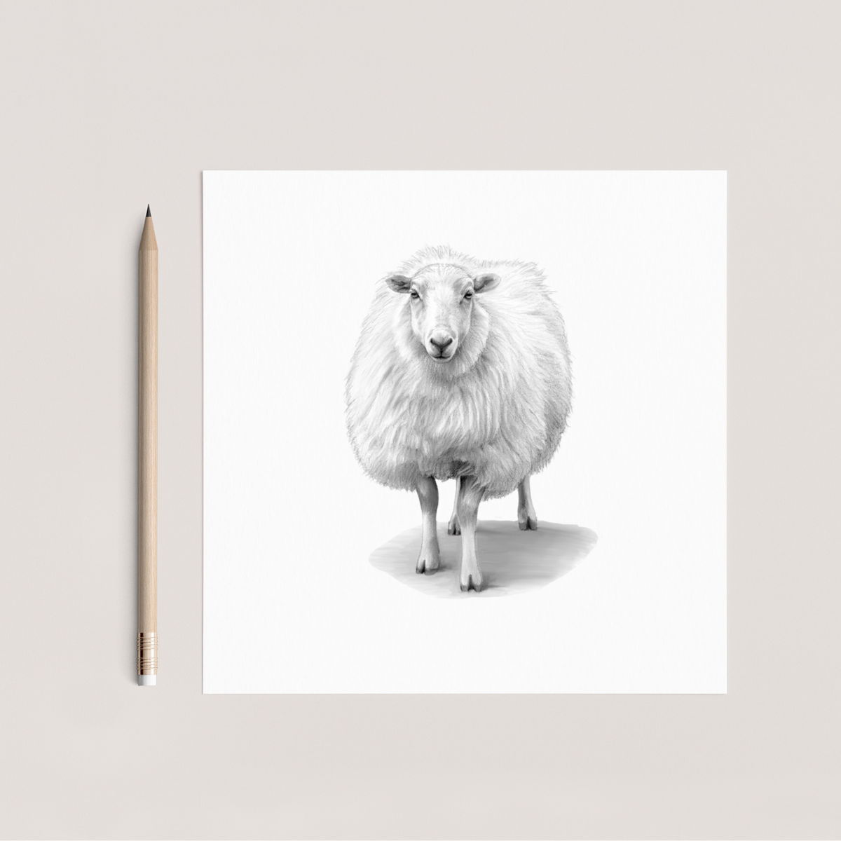 Tucana Woolly Sheep Hand Drawn Greeting Card