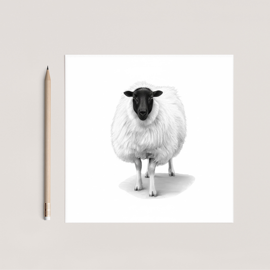 Serpens Woolly Sheep Hand Drawn Greeting Card