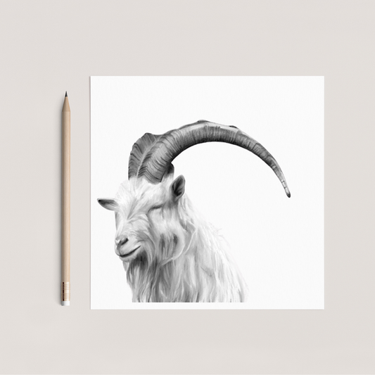 Archer the Goat Hand Drawn Greeting Card